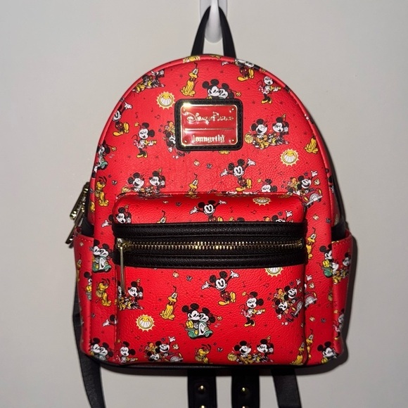 LOUNGEFLY MICKEY MINNIE DISNEY PARKS RUNAWAY RAILROAD RED PLUTO BACKPACK PURSE main image 4